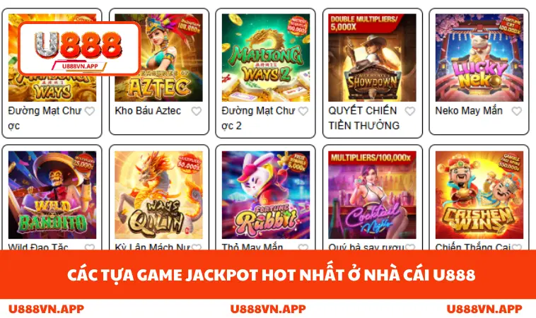 Nổ Hũ U888 2 Các tựa game jackpot hot nhất ở nhà cái U888