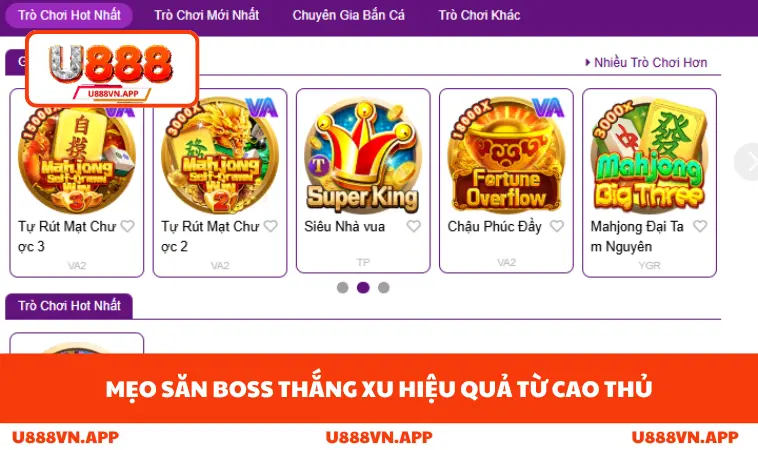 Bắn Cá U888 3 Mẹo săn boss thắng xu hiệu quả từ cao thủ